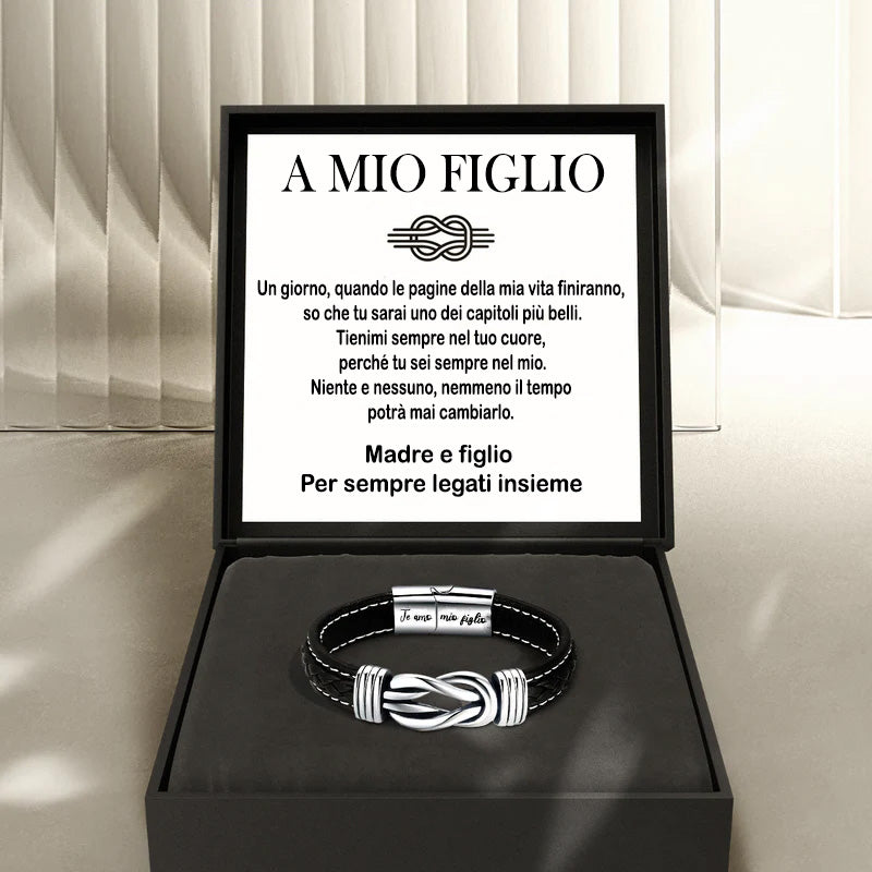 A MIO FIGLIO | UN AMORE INFINITO | BRACCIALE IN PELLE