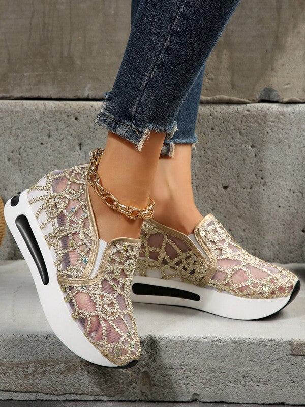 Espadrillas slip-on con paillettes