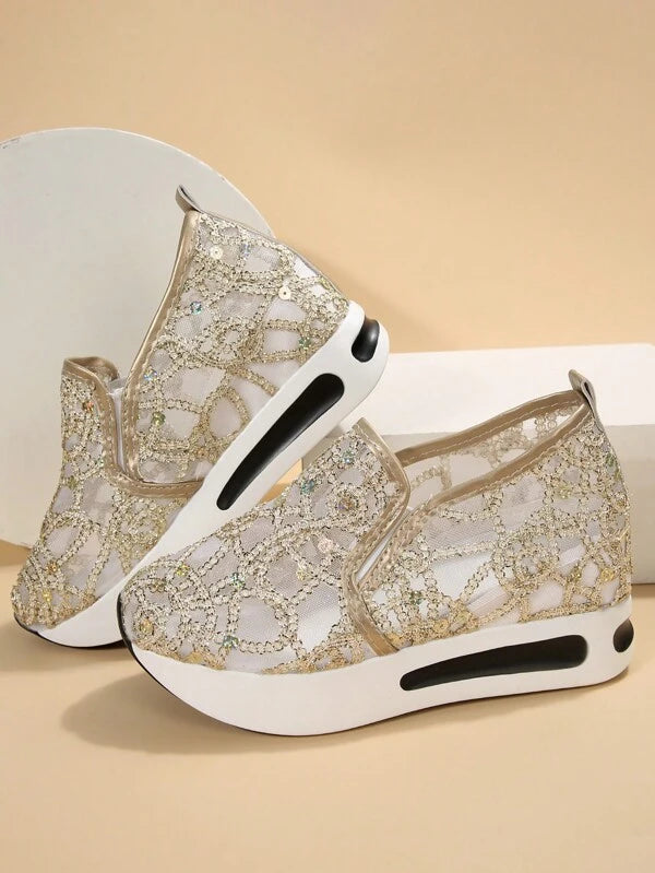 Espadrillas slip-on con paillettes