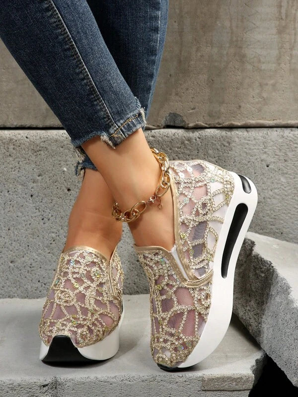 Espadrillas slip-on con paillettes