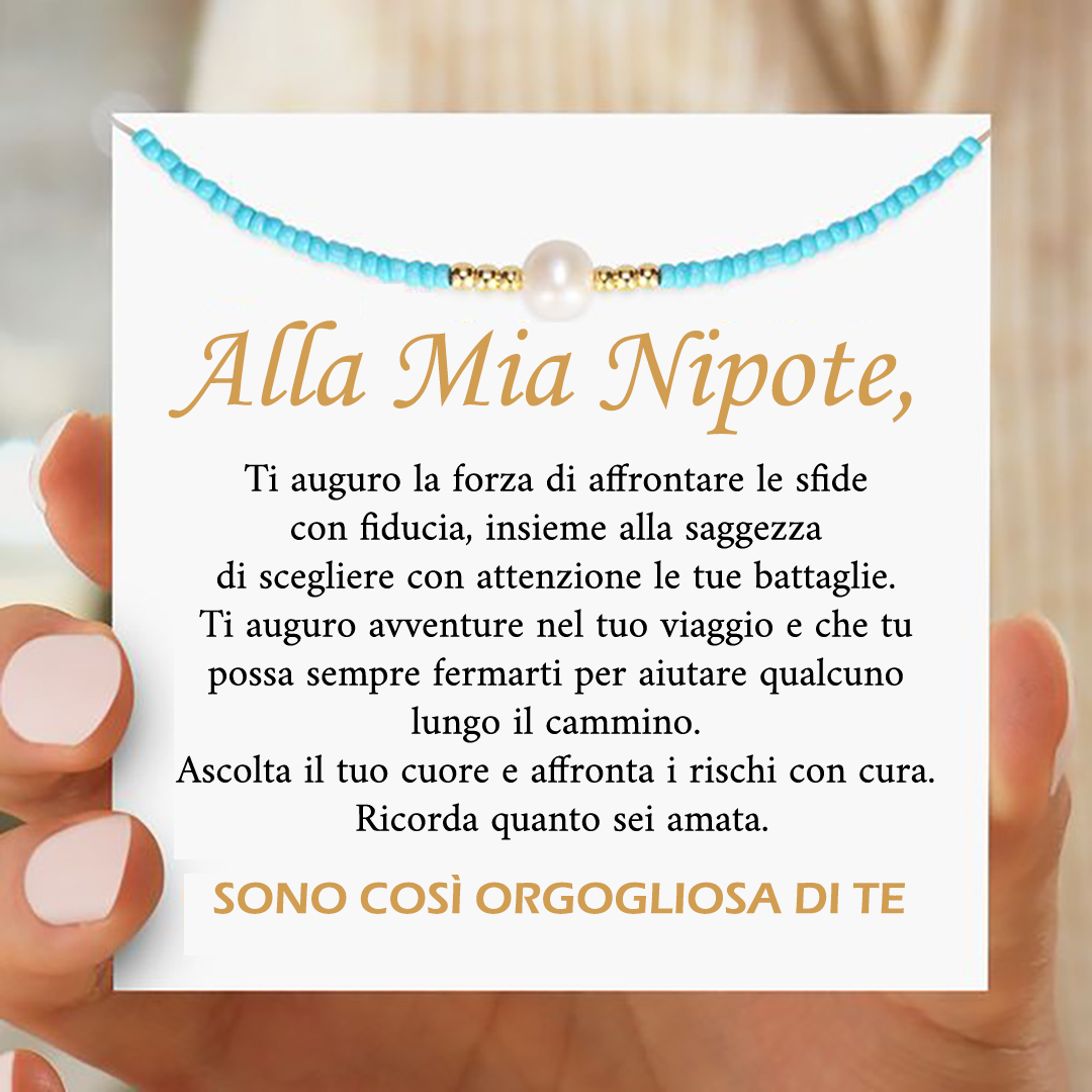 A mia nipote, sono così orgoglioso di te Collana di perle d'acqua dolce