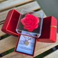 Rosa eterna e collana 