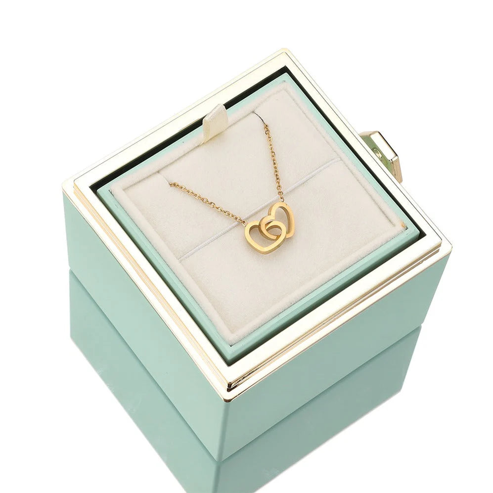 Rosa Eterna in Scatola - Con Collana e Rosa Vera