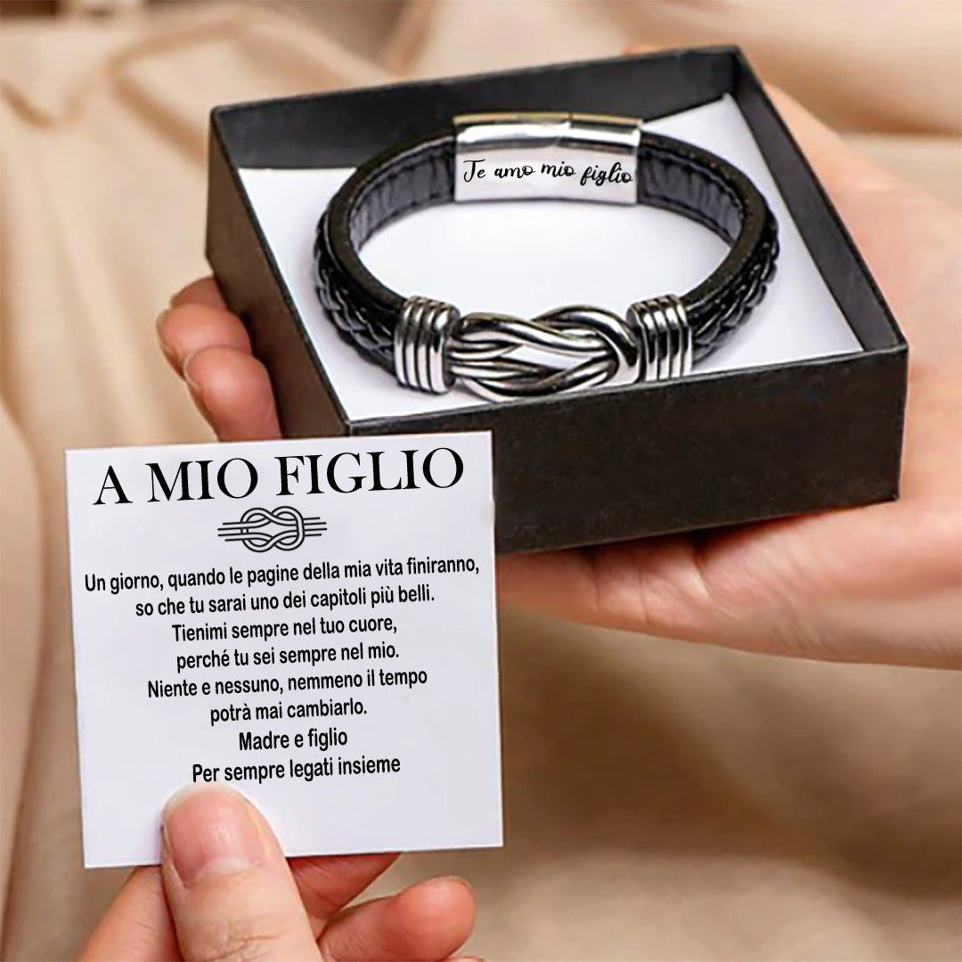 A MIO FIGLIO | UN AMORE INFINITO | BRACCIALE IN PELLE