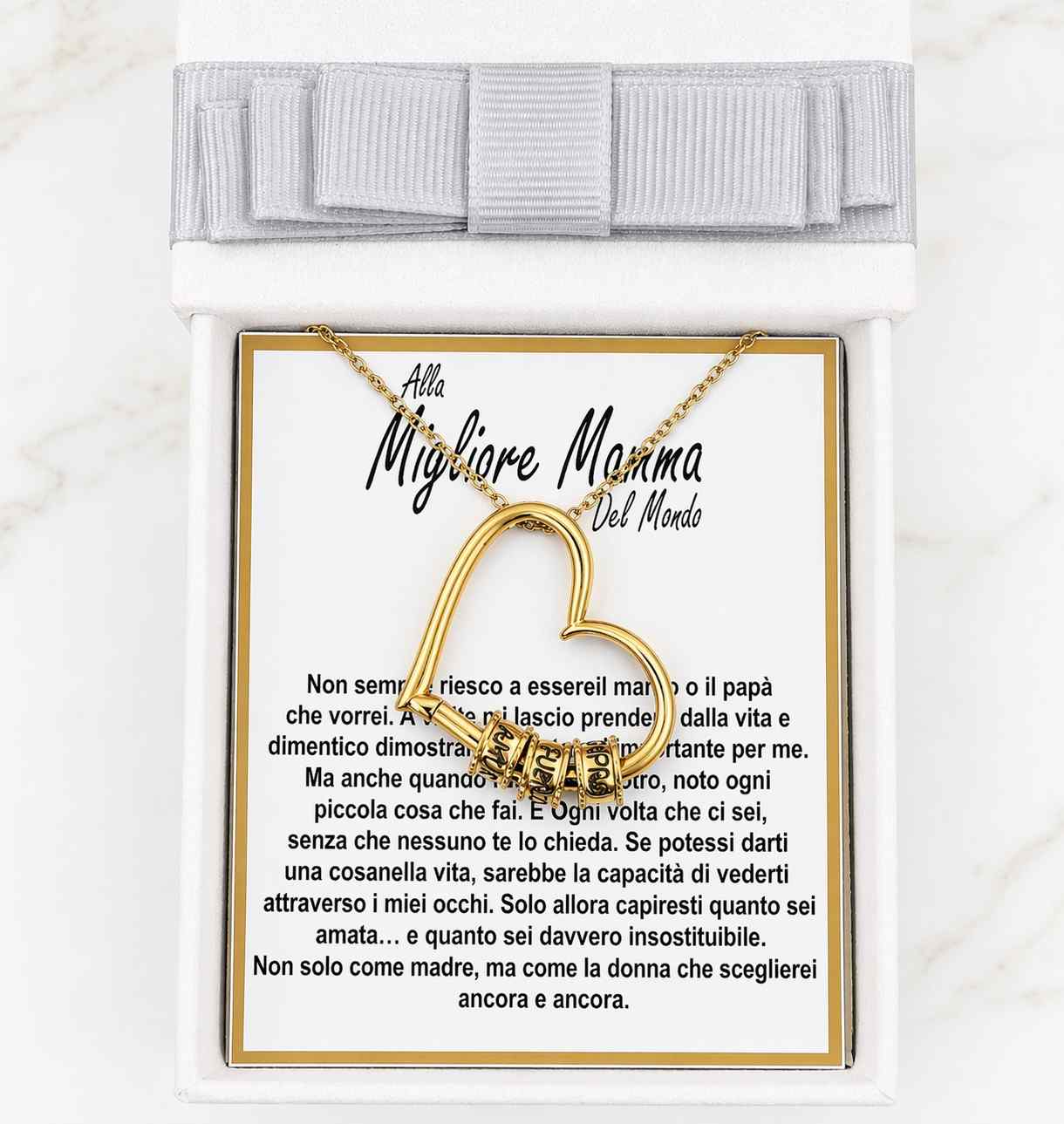 "Alla Migliore Mamma" - Collana Cuore Eterna