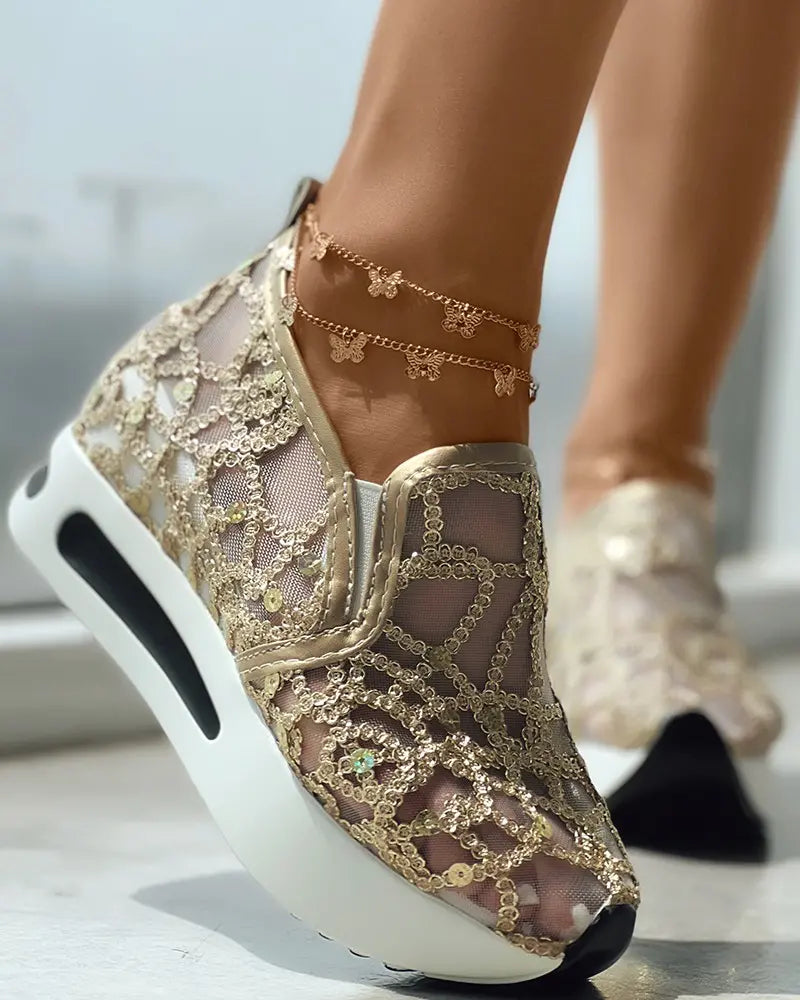 Espadrillas slip-on con paillettes