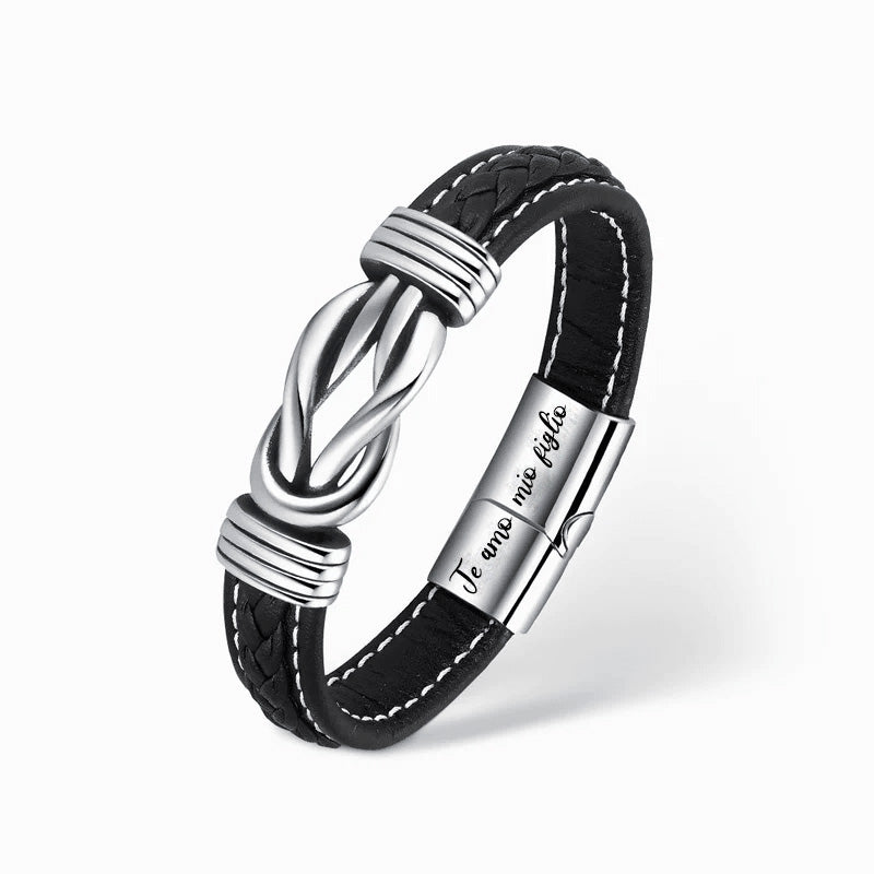 A MIO FIGLIO | UN AMORE INFINITO | BRACCIALE IN PELLE