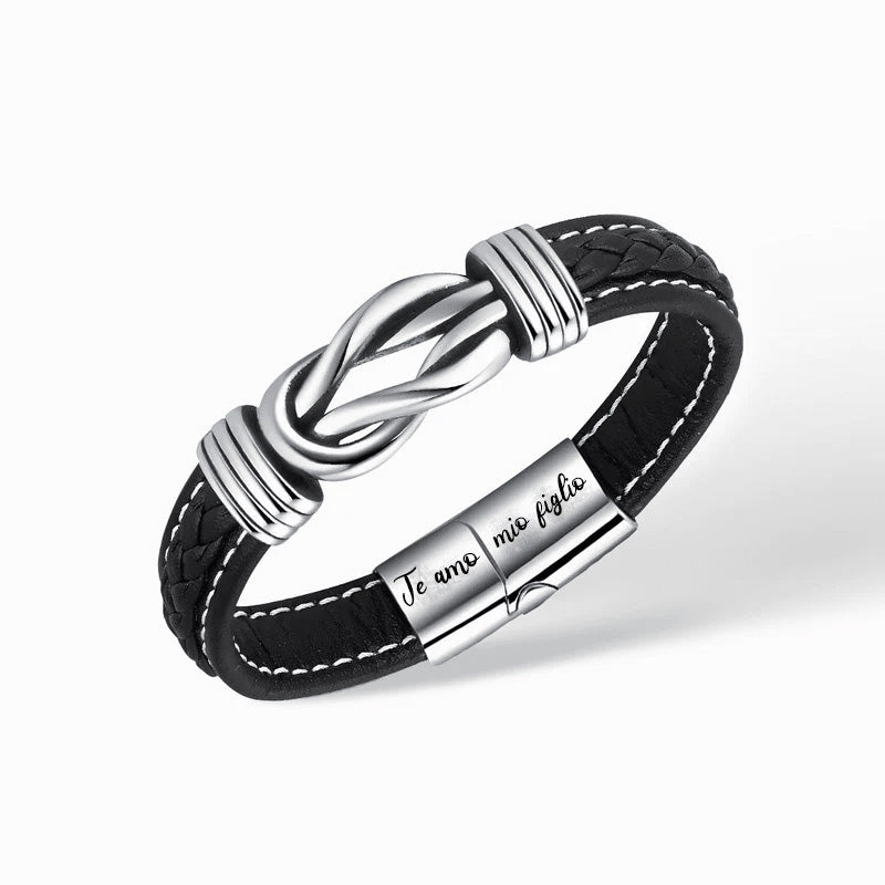 A MIO FIGLIO | UN AMORE INFINITO | BRACCIALE IN PELLE